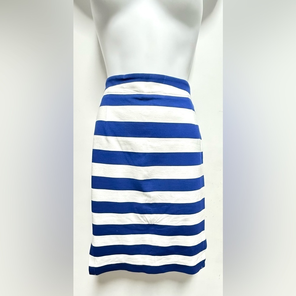 Banana Republic Navy and White Striped Pencil Skirt